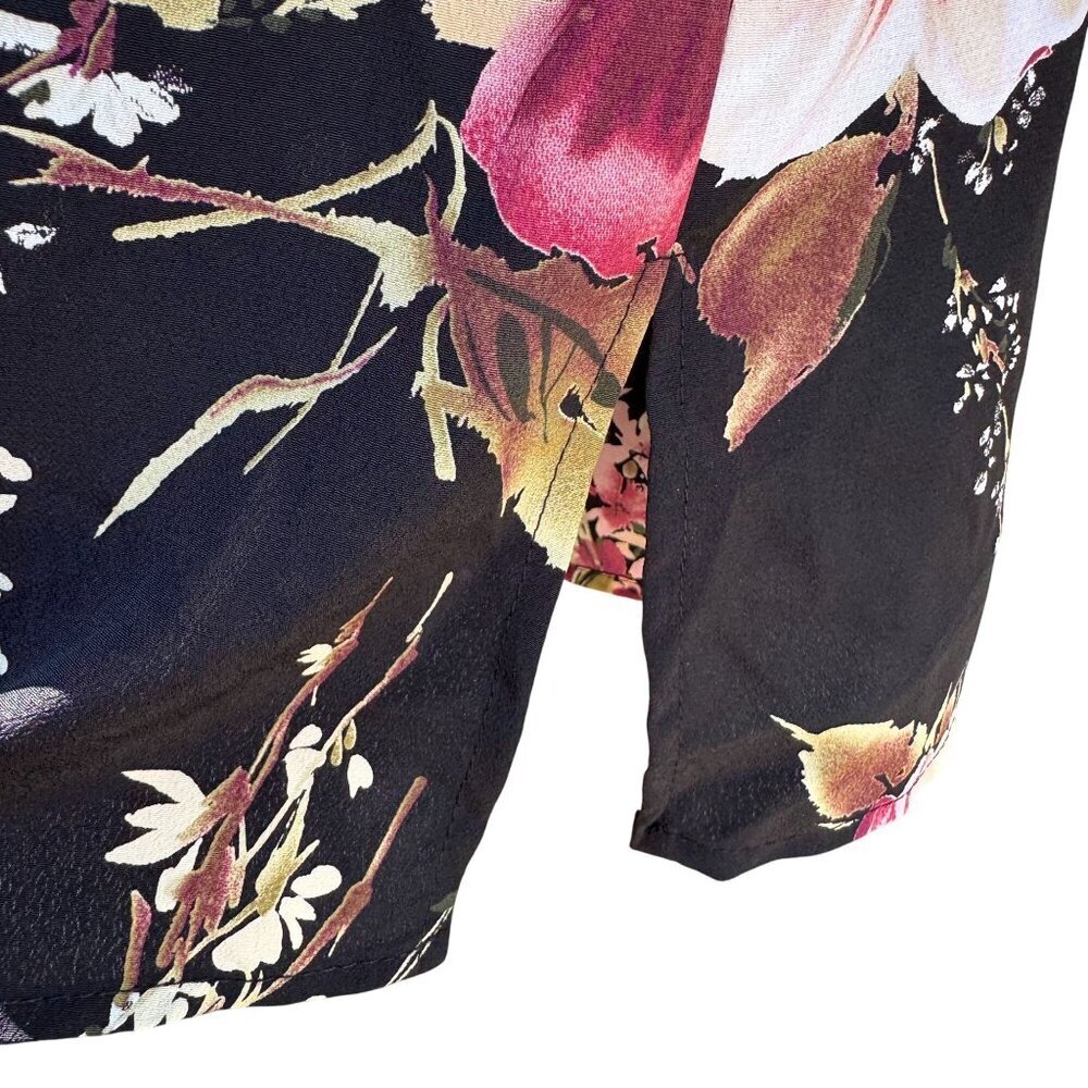 Maggie Sweet‎ Vintage Y2K Womens Floral Black Pink Boho Long Sleeve Blouse S - Picture 3 of 8